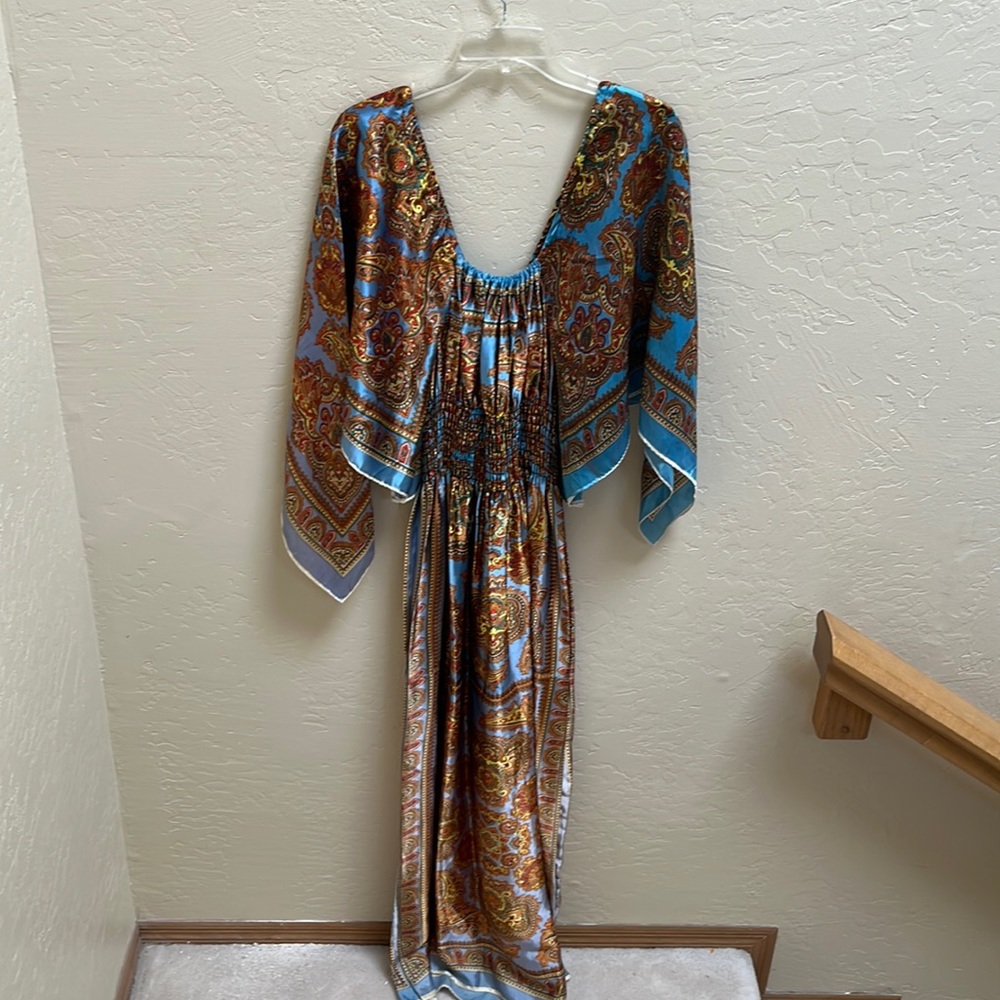 Woman’s Coverup Maxi Pool Side Summer Party Boho Vacations Abstract long Dress